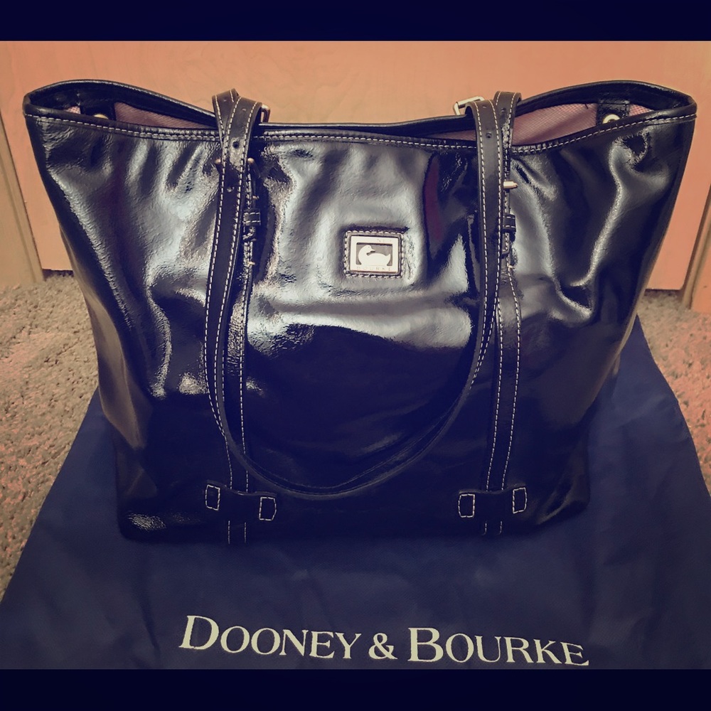 Dooney & Bourke Black Patent Leather East/West Bag